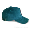 Cappellino da baseball a velluto a velluto verde ricamato